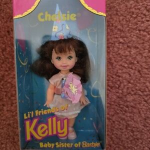 Mattel Li'l Friends of Kelly Doll - Brown Hair, Pink Dress